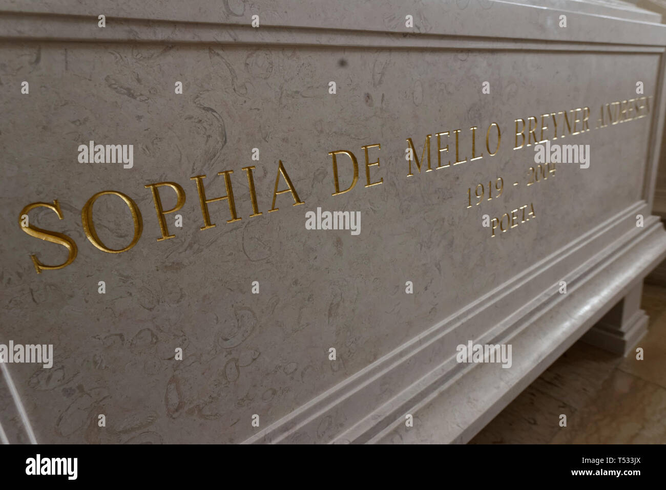 Sophia de Melo Breyner Grab in der Panteao Nacional (Nationalen Pantheon) in Lissabon, Portugal Stockfoto