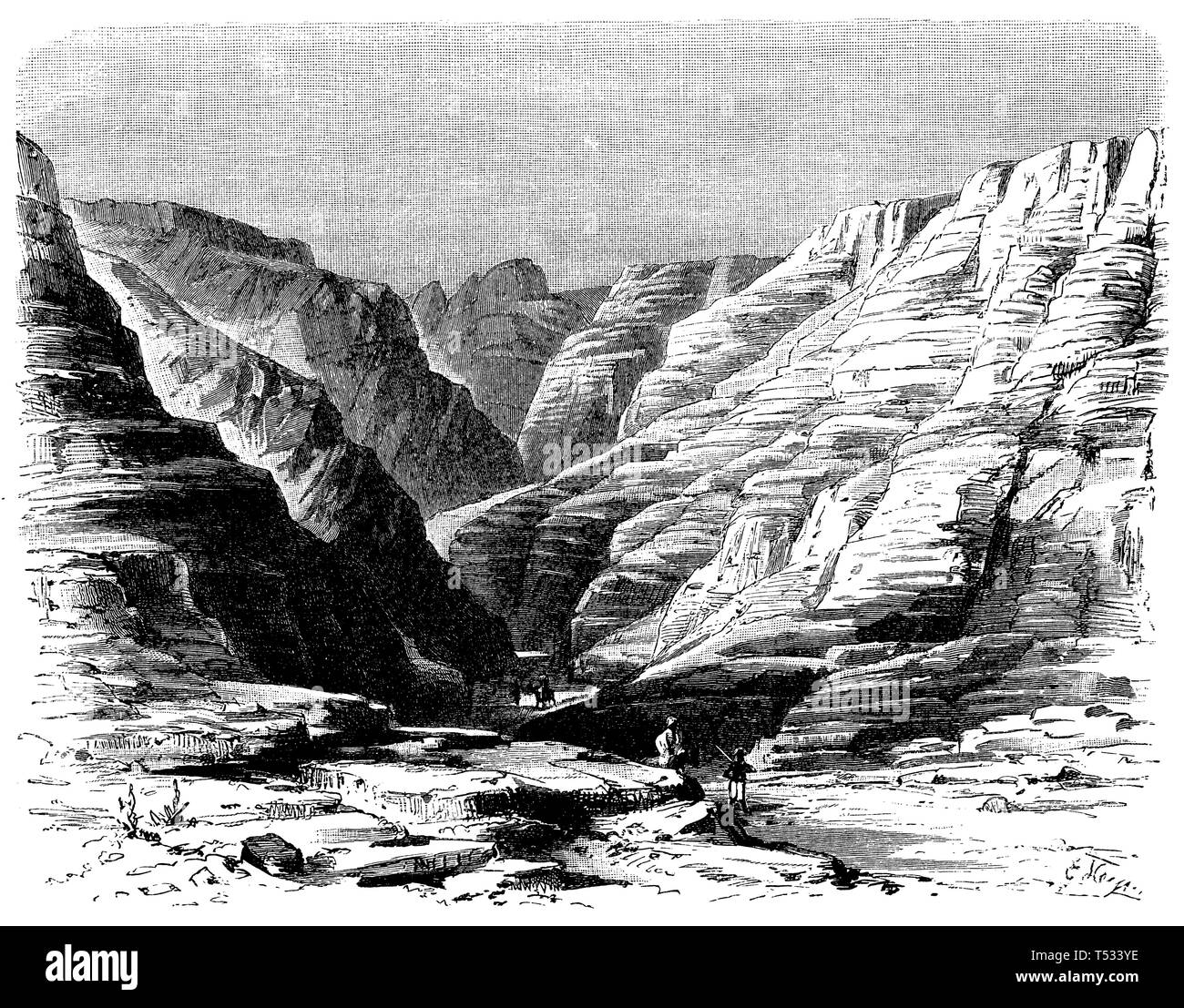 Egeri Pass in der Luft Berge (aïr), hohe Berge im zentralen Niger, E[rnst] Heyn 1897 Stockfoto