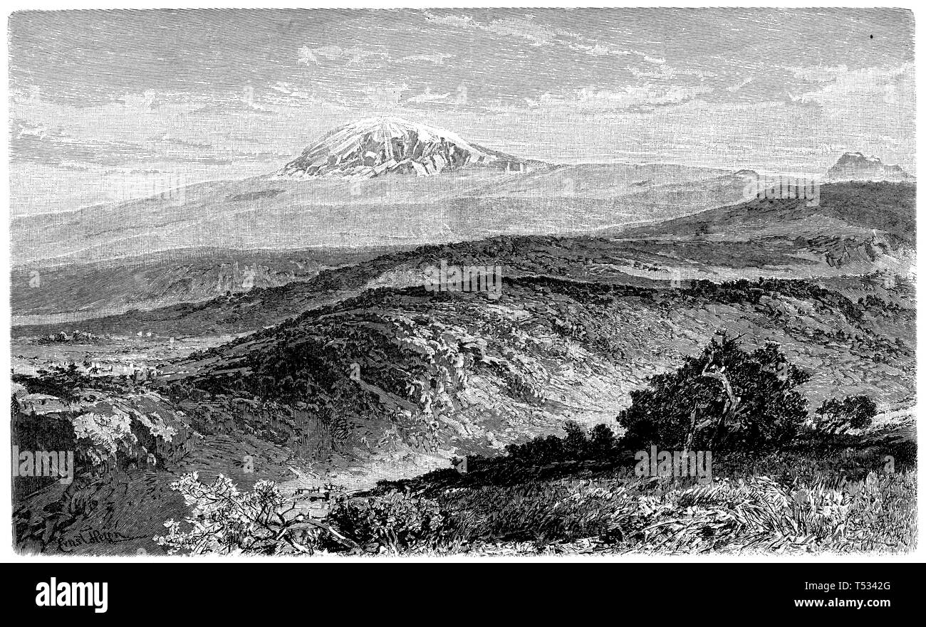 Kilimanjaro, Ernst Heyn 1897 Stockfoto