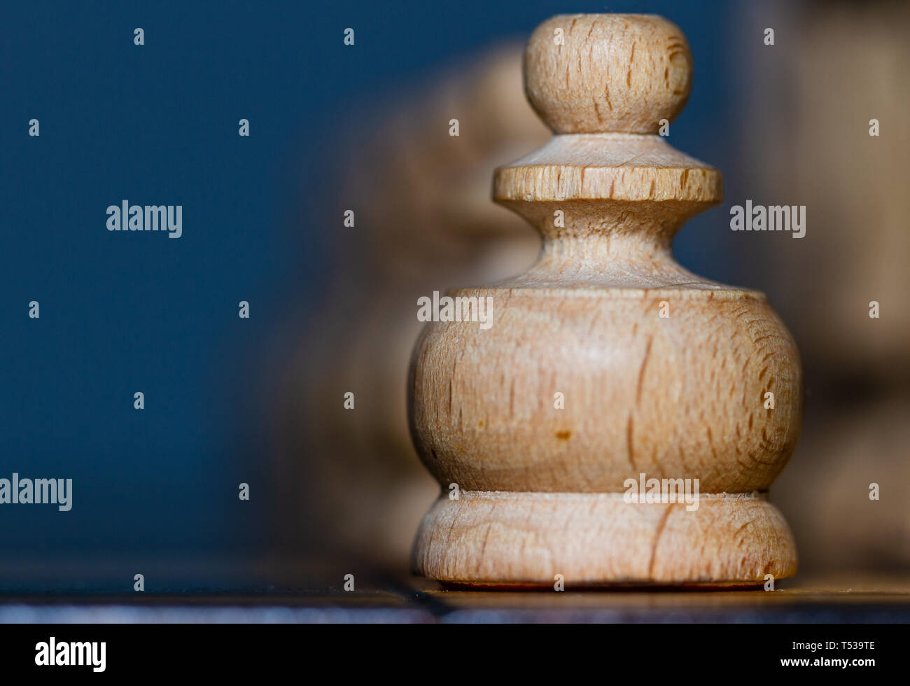 Schach, Royal strategie Spiel. Hölzerne Figuren und Bauern. Stockfoto