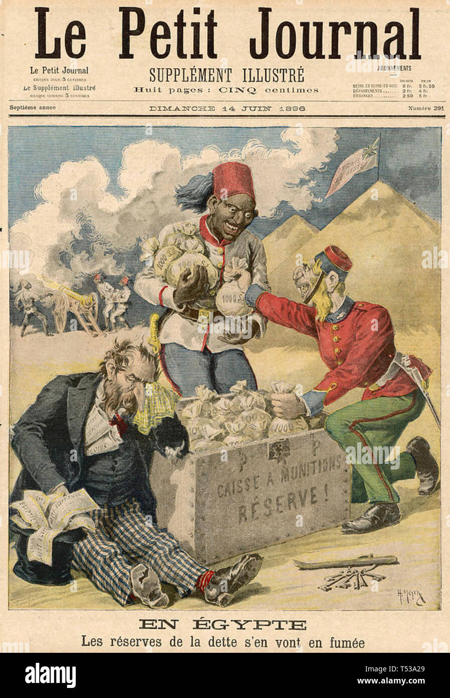 Ägypten: Antisemitische französischen Magazin Juni 1896 lustig Lord Cromer finanzielle Investitionen in Ägypten zu Lasten der jüdischen Finanziers. Stockfoto