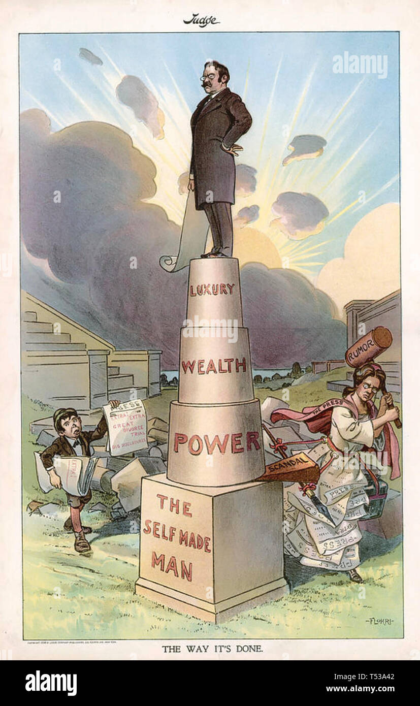 THEODORE ROOSEVELT (1858-1919), US-amerikanische Satire auf das selbstgemachte Präsident Stockfoto