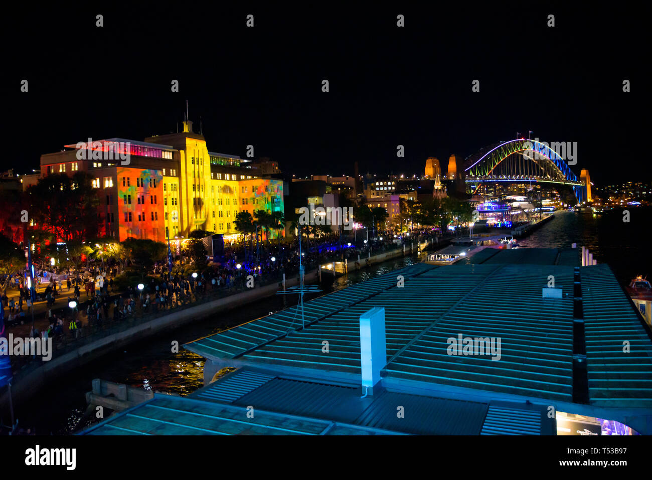 Vivid Sydney Festival in Darling Harbour, Australien Stockfoto