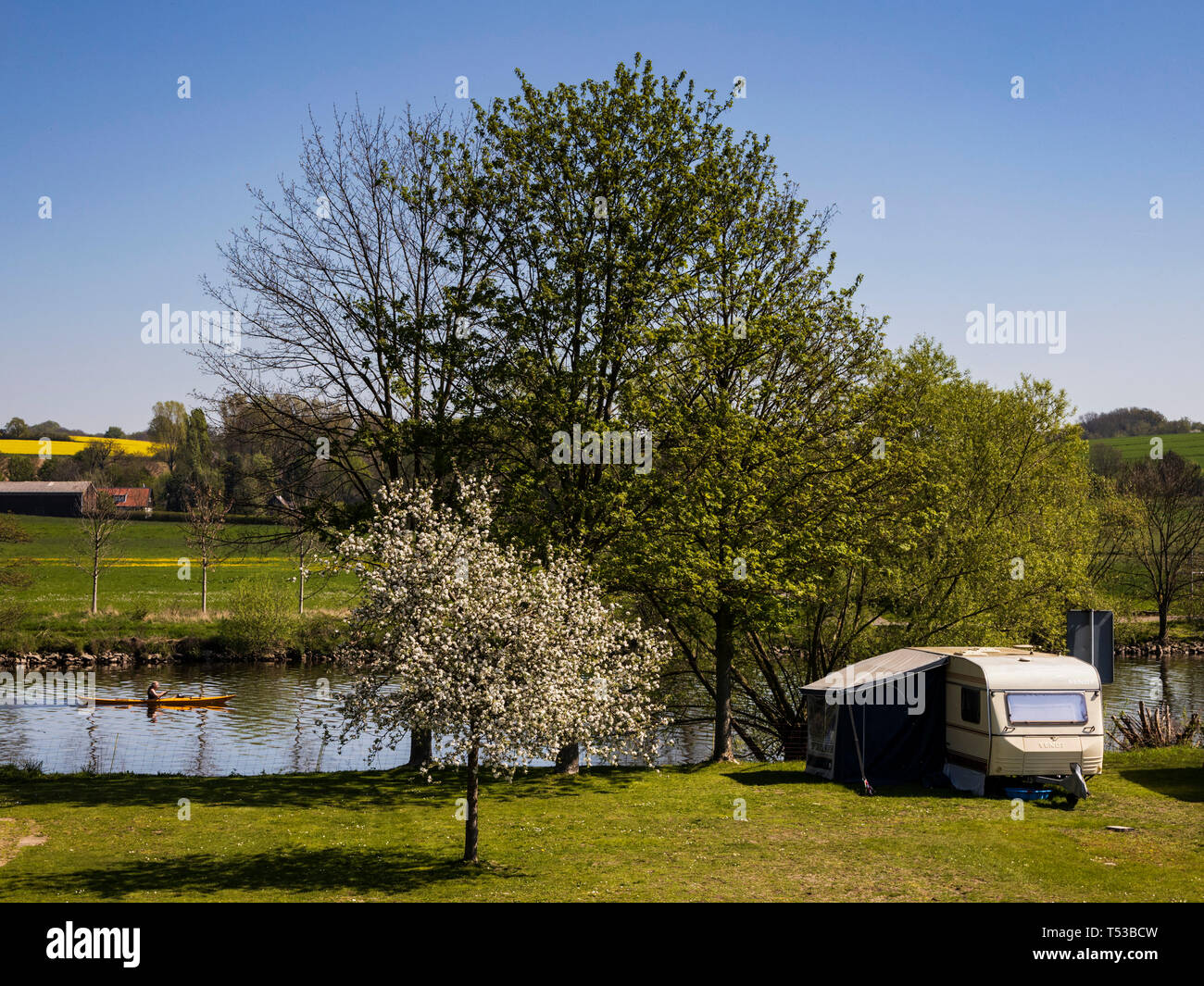 Campingplatz an der Ruhr in Mülheim an der Ruhr, Deutschland Stockfoto