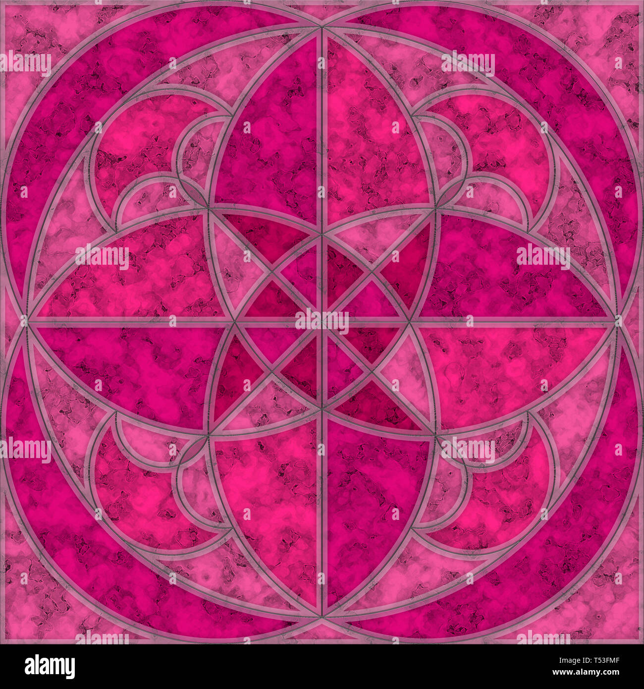 Rosa, Violett und Magenta Marmor Fliesen mit runden geometrischen Muster  Stockfotografie - Alamy
