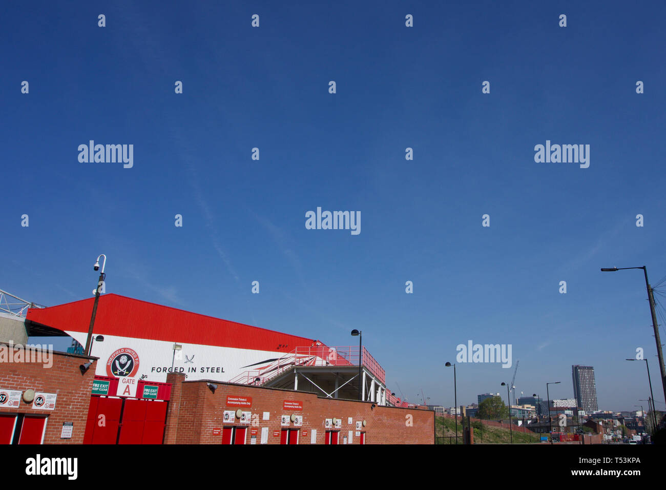 Die Außenseite des Bramall Lane, Sheffield United Football Club. Stockfoto