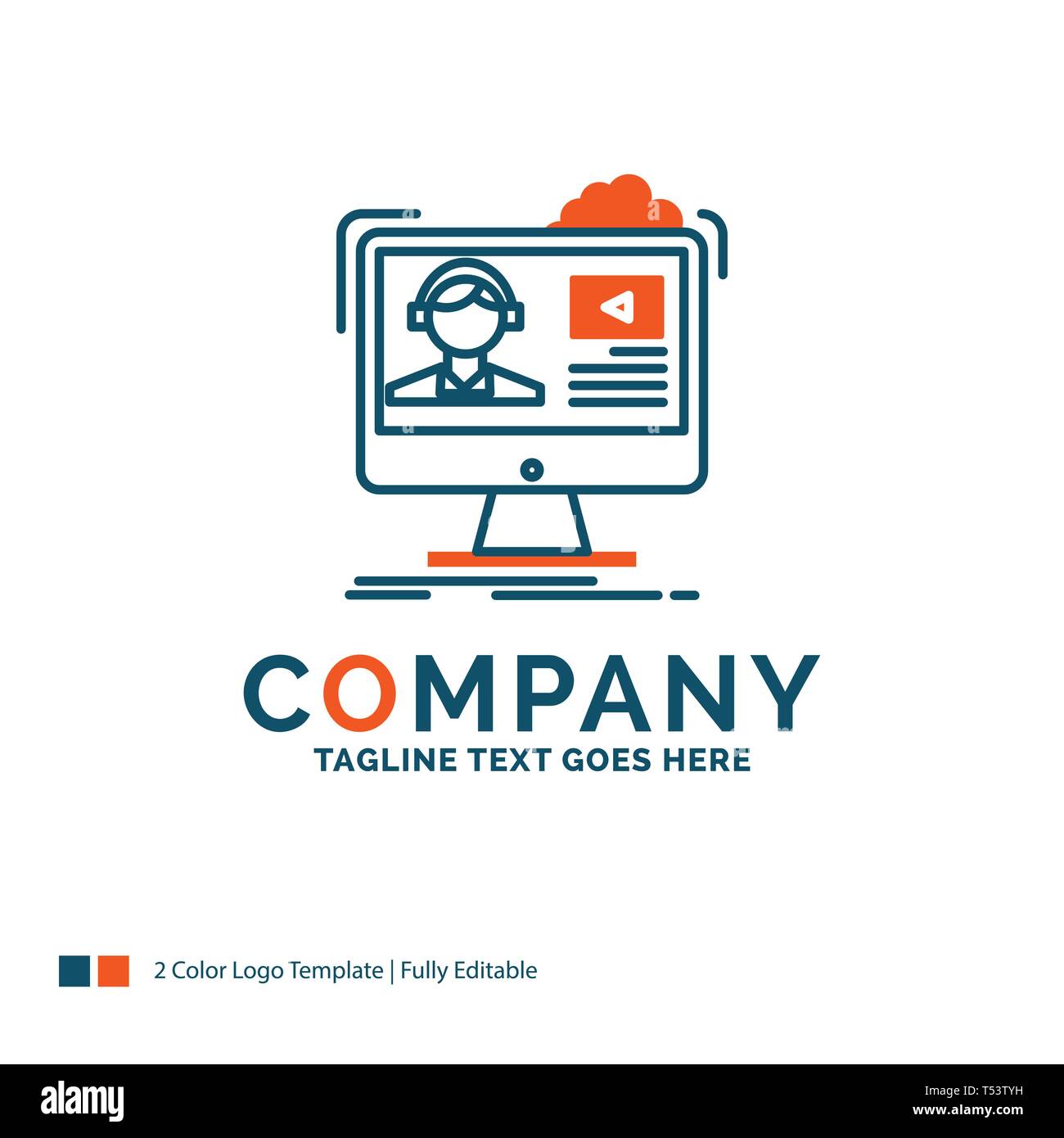 Tutorials Video Medien Online Bildung Logo Design Blau Und Orange Marke Design Platz Fur Tagline Business Logo Vorlage Stock Vektorgrafik Alamy