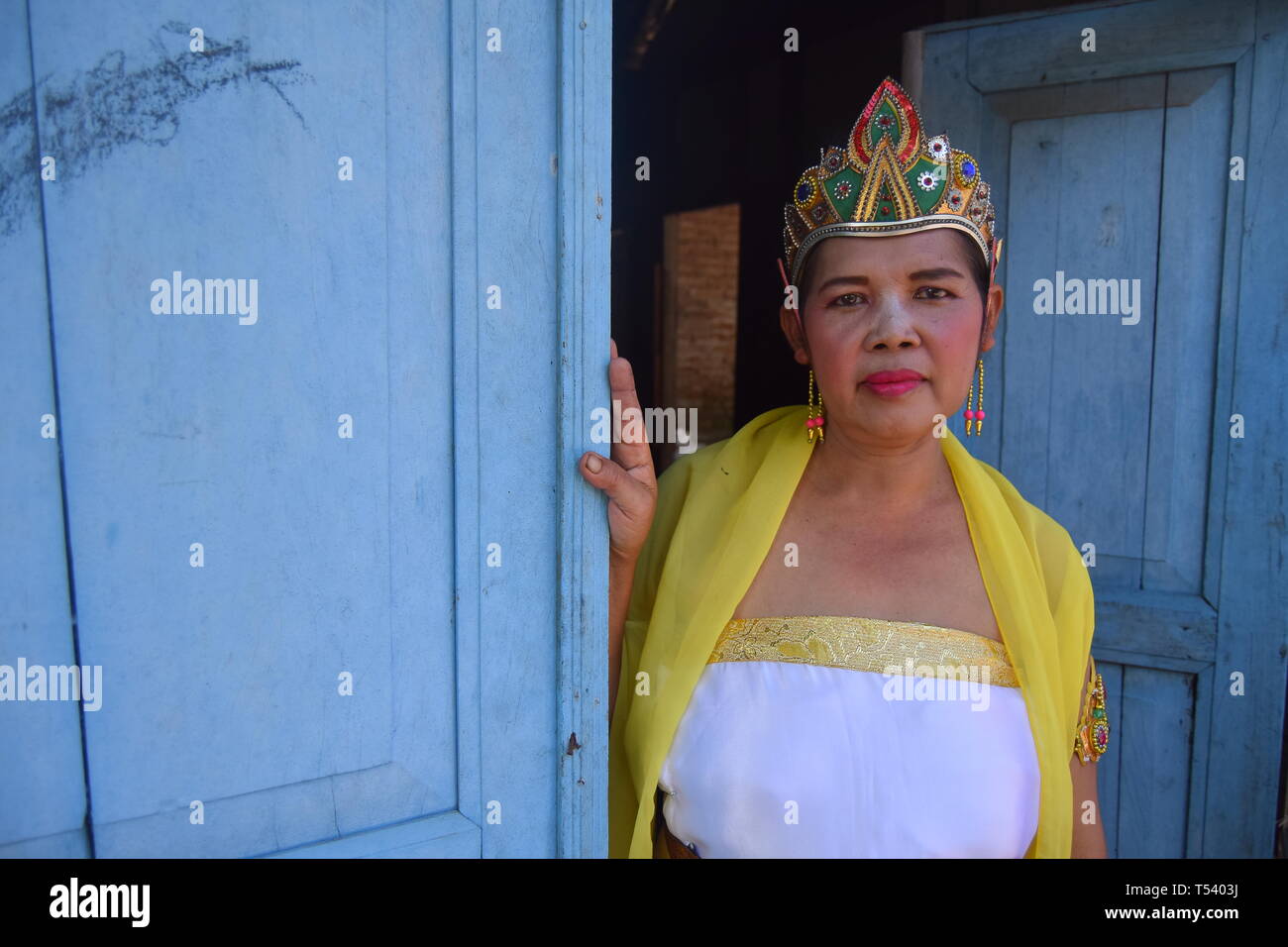 Altes Gesicht der Tamil Tänzer Stockfoto