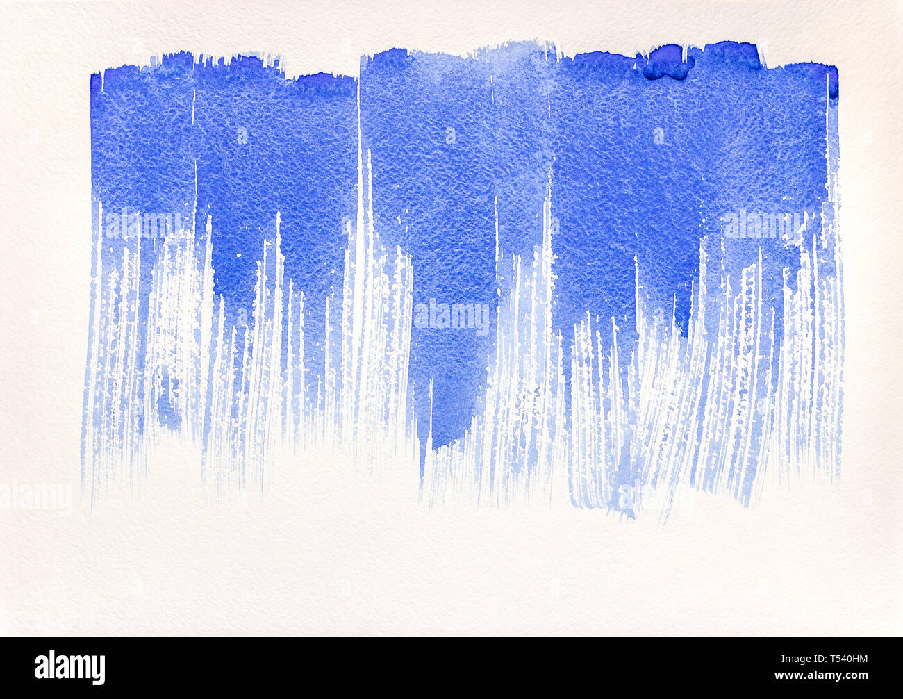 Abstrakte Handgemalten Aquarell Textur mit blauen Streifen Stockfoto