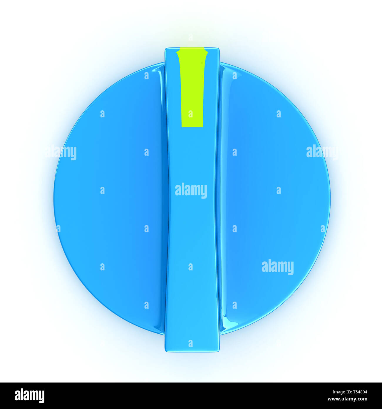 3d-weißen Knopf auf weißem Hintergrund Stockfoto