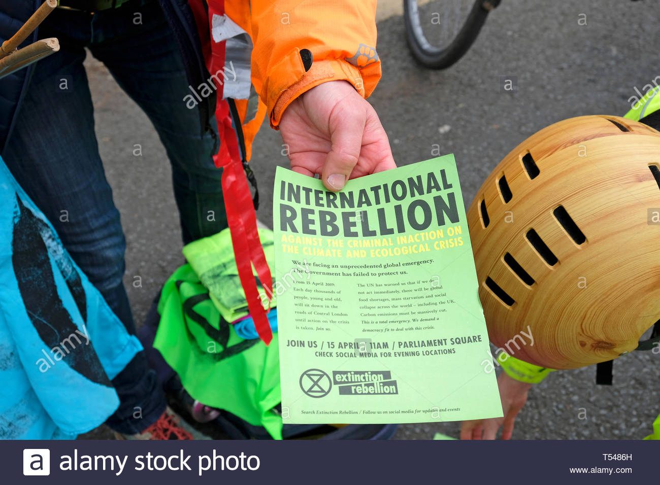 Aussterben Rebellion Merkblatt Stockfoto