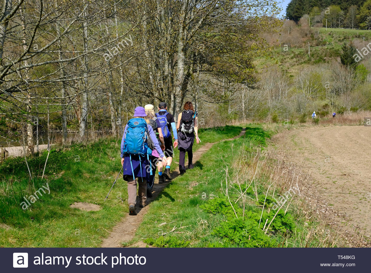 Wanderer auf dem Rob Roy Way, Perthshire, Schottland Stockfoto