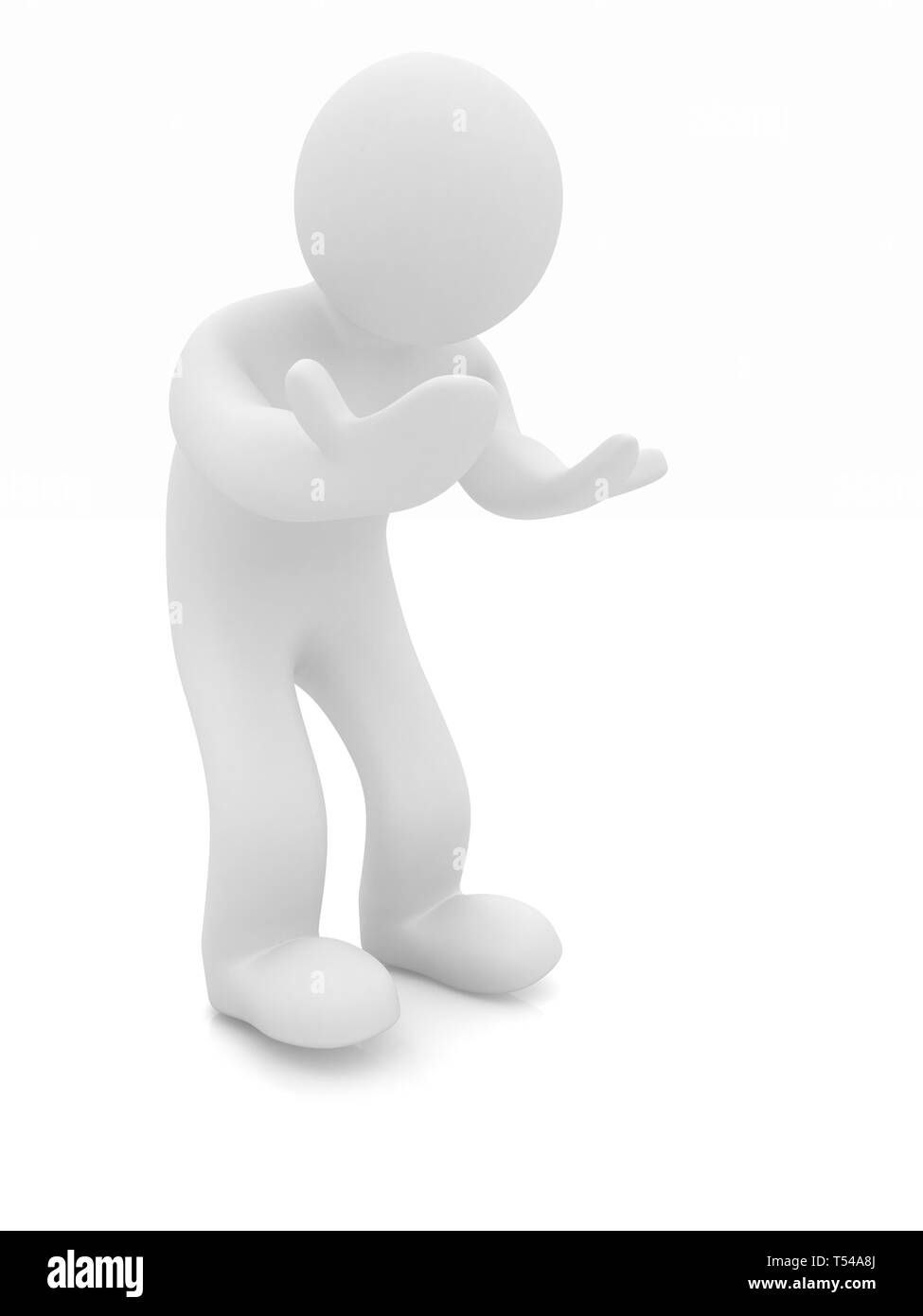 3d Mann isoliert auf Weiss. Serie: der menschlichen Emotionen - Verwirrung und Enttäuschung Stockfoto