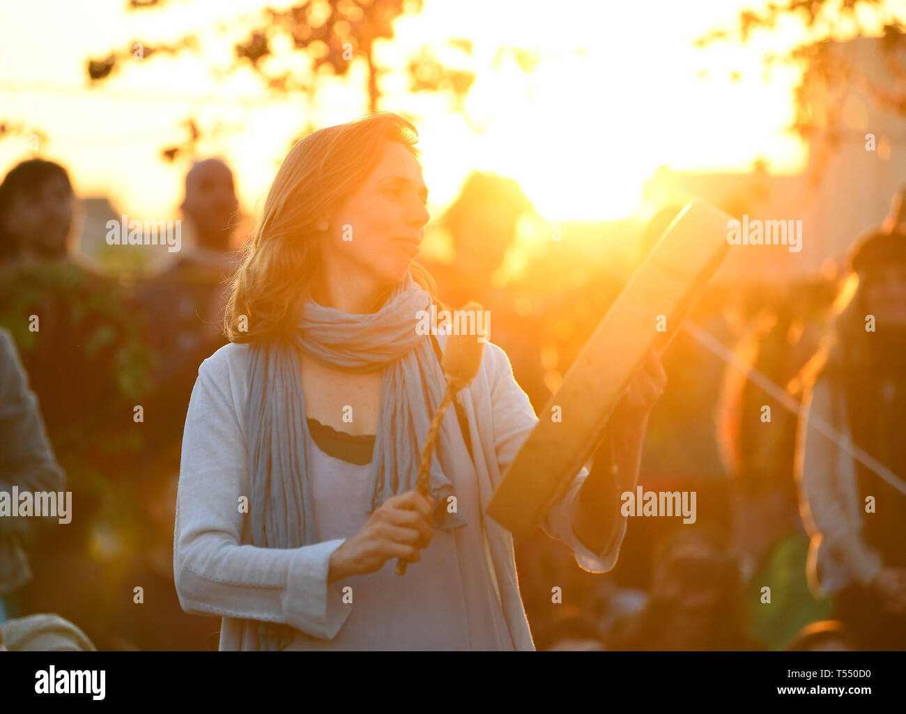 Aussterben Rebellion Demonstranten auf der Waterloo Bridge in London. Stockfoto