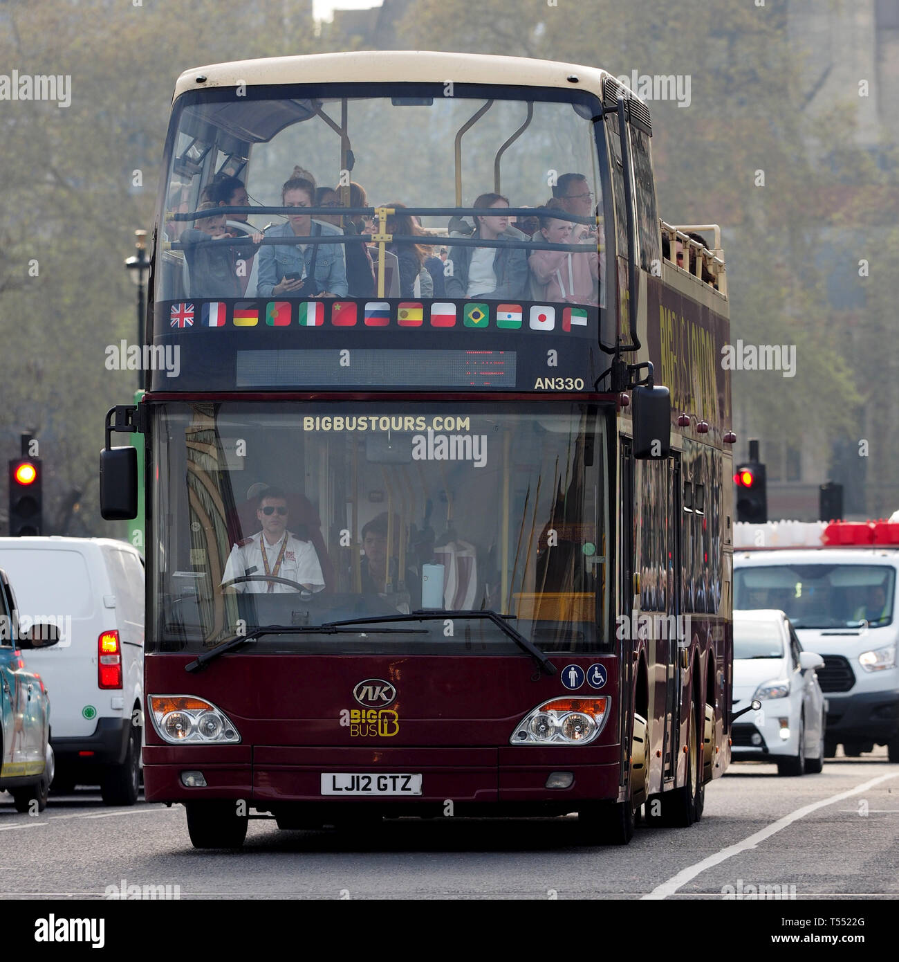 Big Bus Tours Sightseeing Bus in London, England, Großbritannien Stockfoto