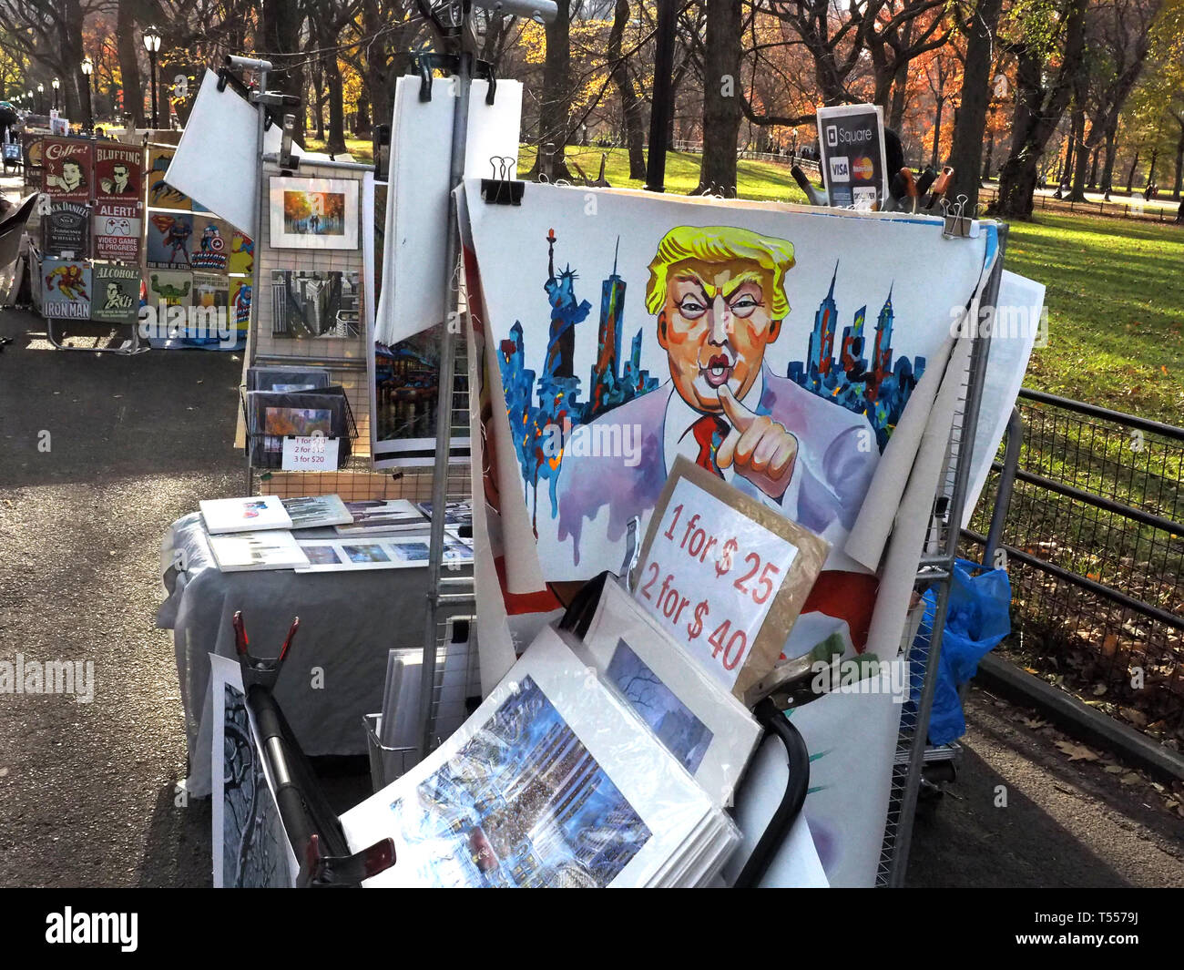 Donald Trump, Malerei, Central Park Stockfoto