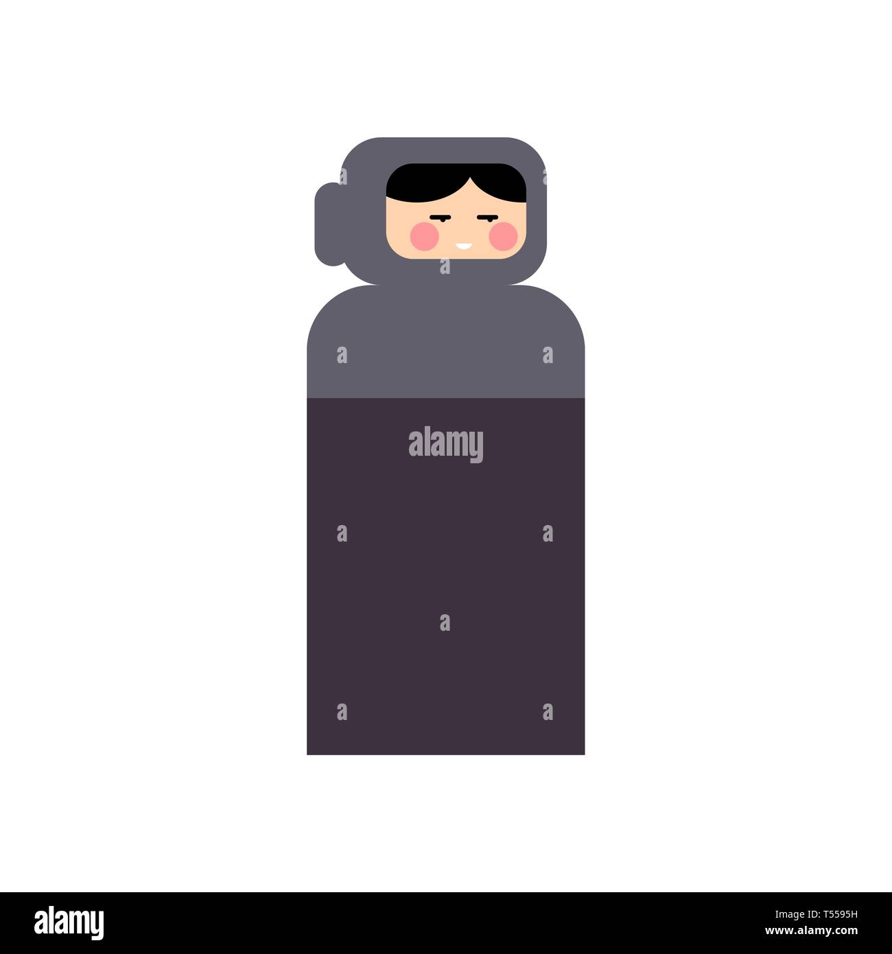 Muslimische Frau in der traditionellen orientalischen Kleidung. Vector Illustration Stock Vektor