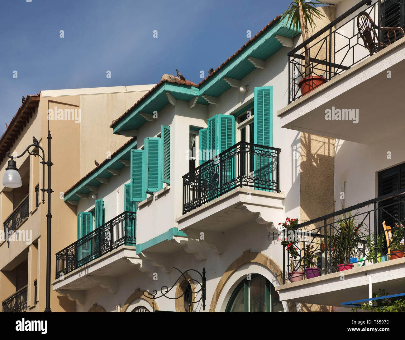 Athenon Straße - finikoudes Promenade in Larnaca. Zypern Stockfoto