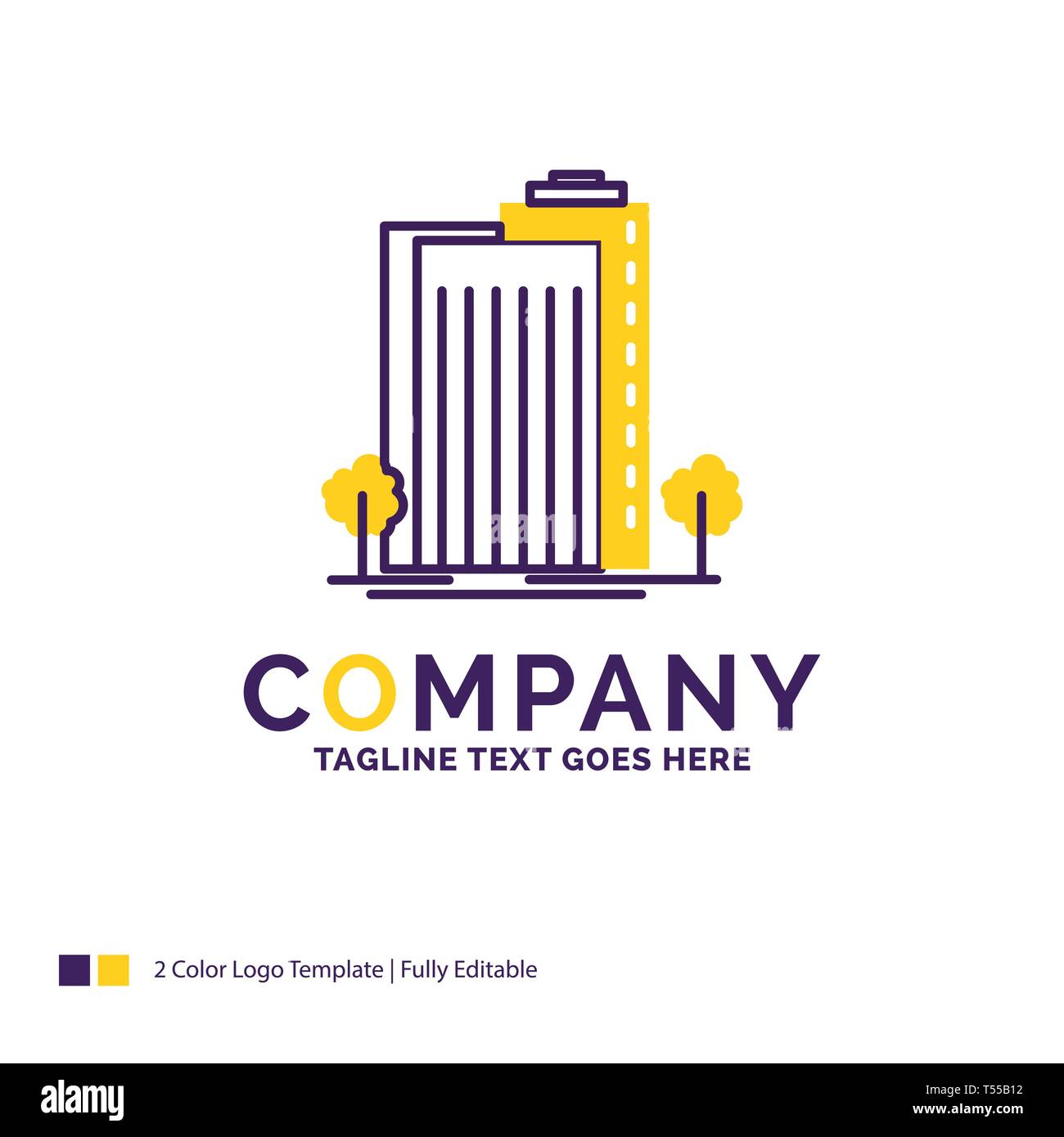 Firmenlogo Design Fur Gebaude Grun Pflanze Stadt Smart Lila Und Gelb Marke Design Mit Platz Fur Tagline Kreative Logo Vorlage F Stock Vektorgrafik Alamy