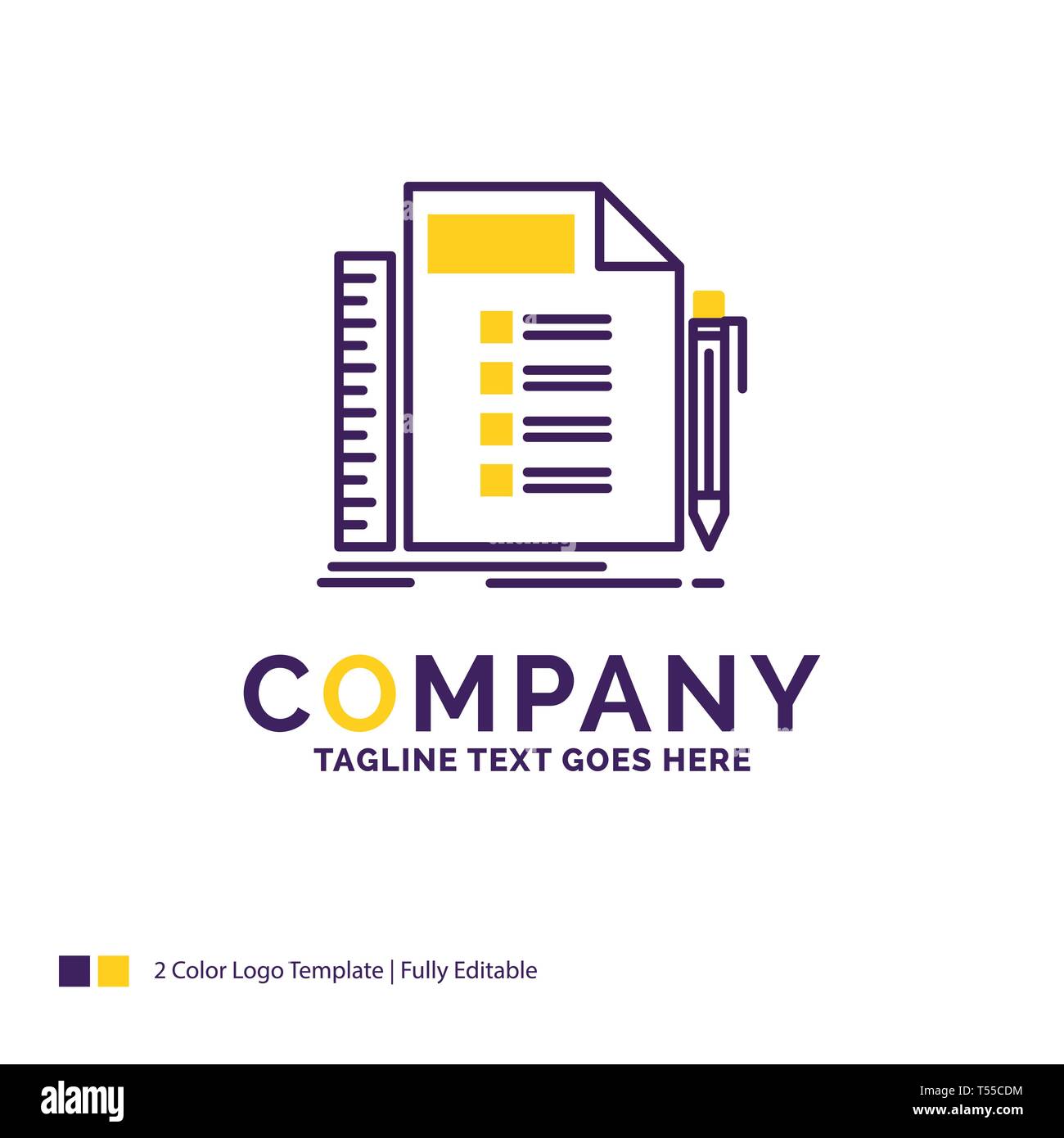 Firmenlogo Design Fur Business Liste Planen Planung Aufgabe Lila Und Gelb Marke Design Mit Platz Fur Tagline Kreative Logo Vorlage Stock Vektorgrafik Alamy
