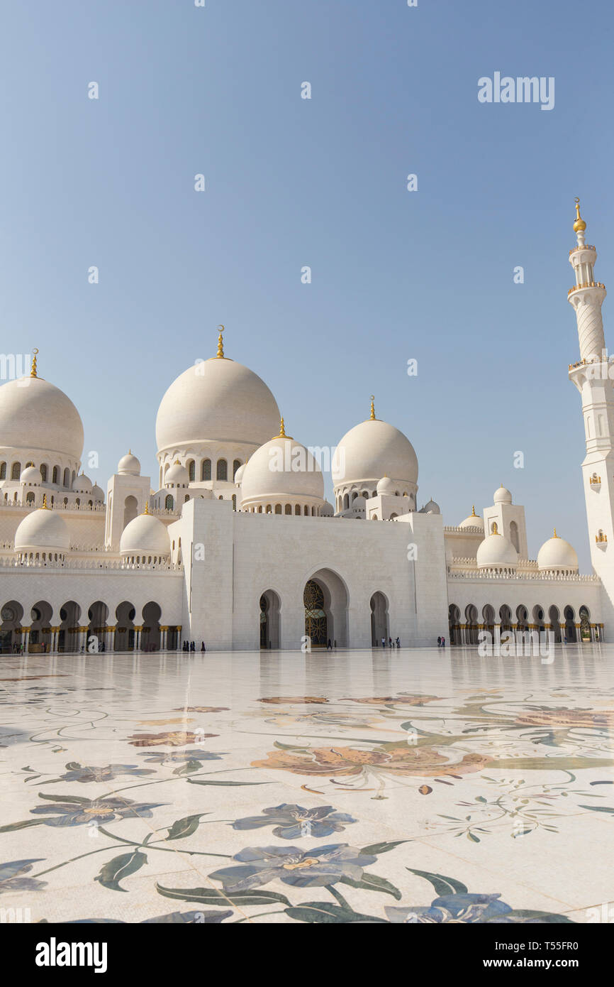 Vae, Abu Dhabi, Sheikh Zayed Grand Moschee Stockfoto