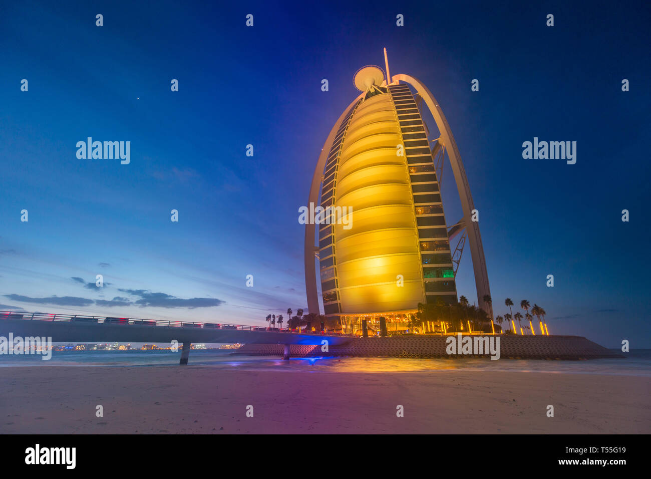 UAE, Dubai, Jumeirah, Burj Al Arab Hotel Stockfoto
