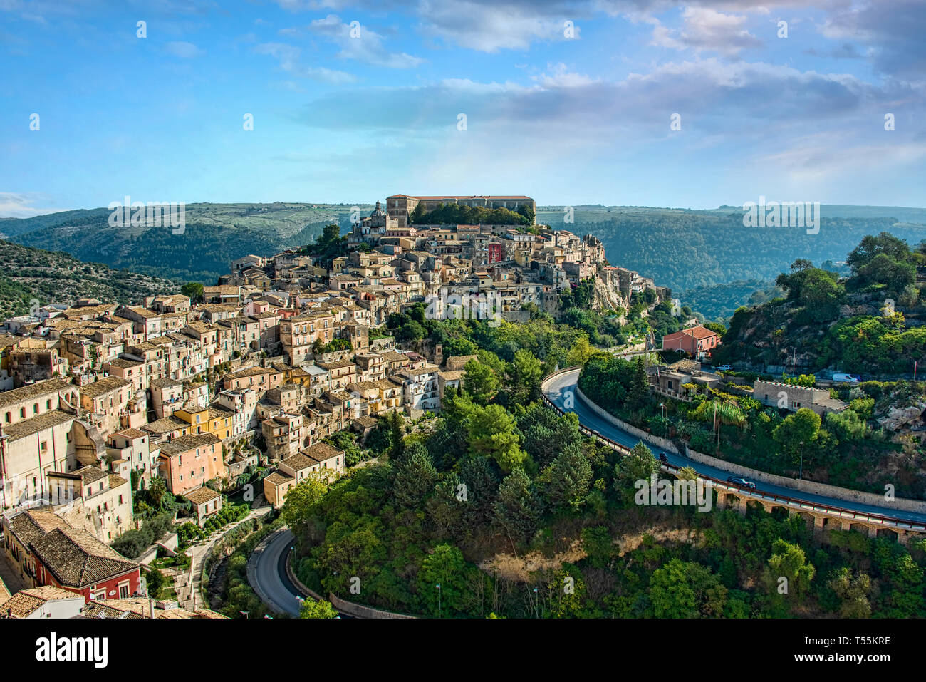 Panoramablick von Ragusa, Sizilien, Italien Stockfoto