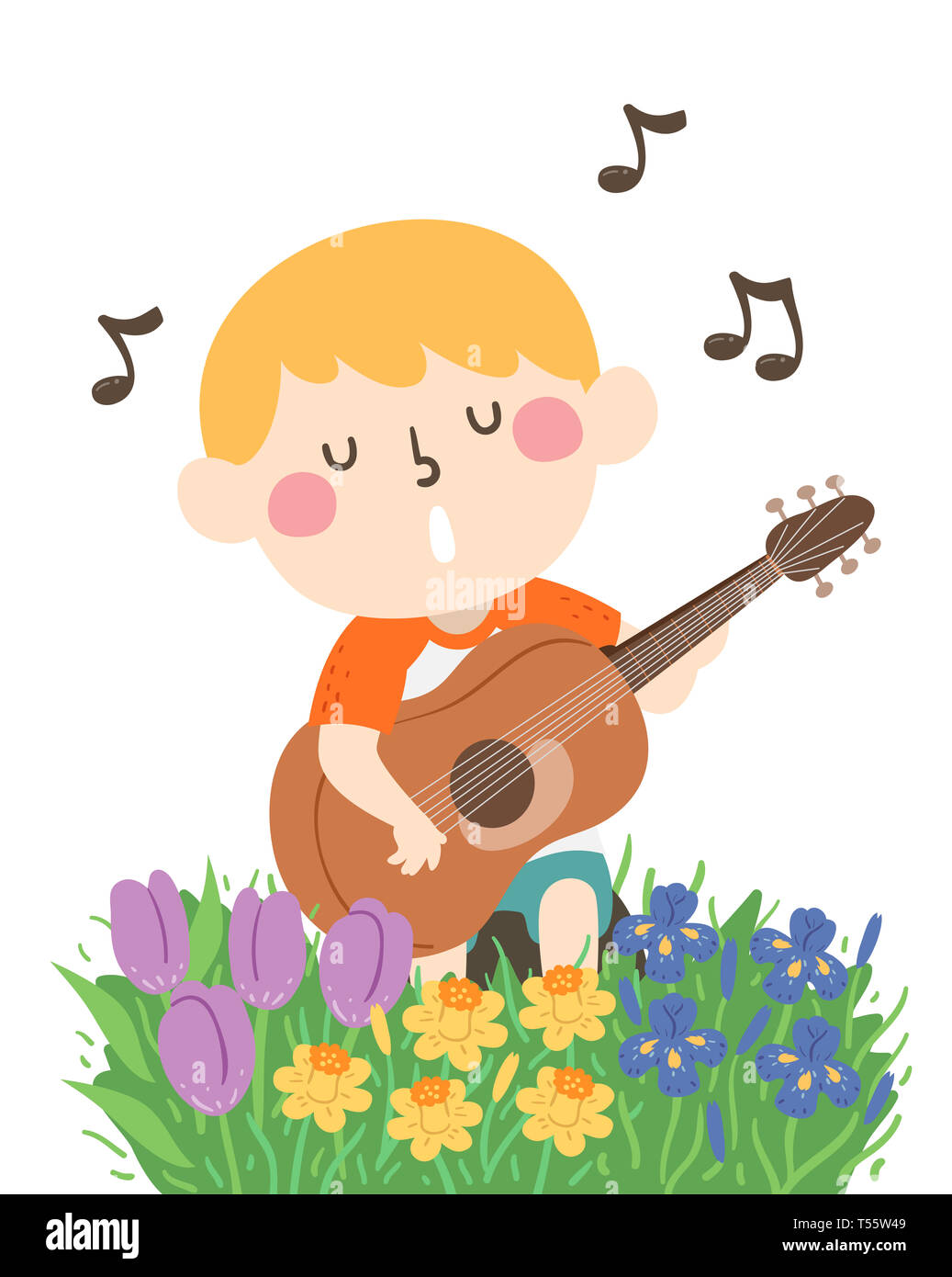 Acoustic guitar cartoon clip art Fotos und Bildmaterial in hoher
