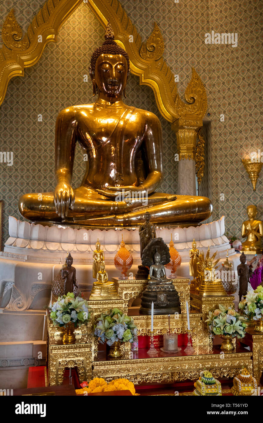 Thailand, Bangkok, Thanon Charoen Krung, Wat Traimit, goldene Buddha, Phra Phuttha Maha Suwana Patimakon Stockfoto