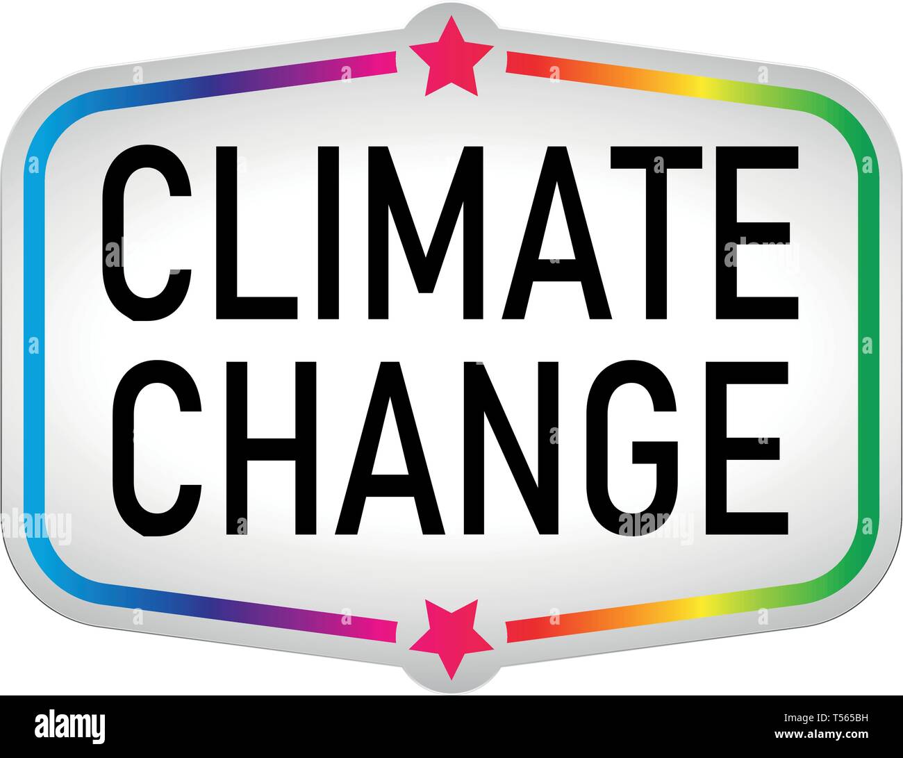 Klimawandel Aufkleber Symbol abstrakte Papier Vektor in lable Stil Stock Vektor