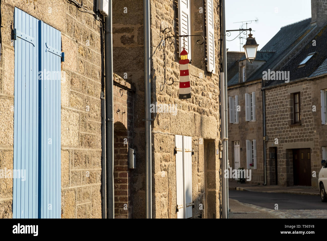 Barfleur, Frankreich - 29 August 2018: Street View in Barfleur, Dies ist eines der schönsten Dörfer in Frankreich Stockfoto