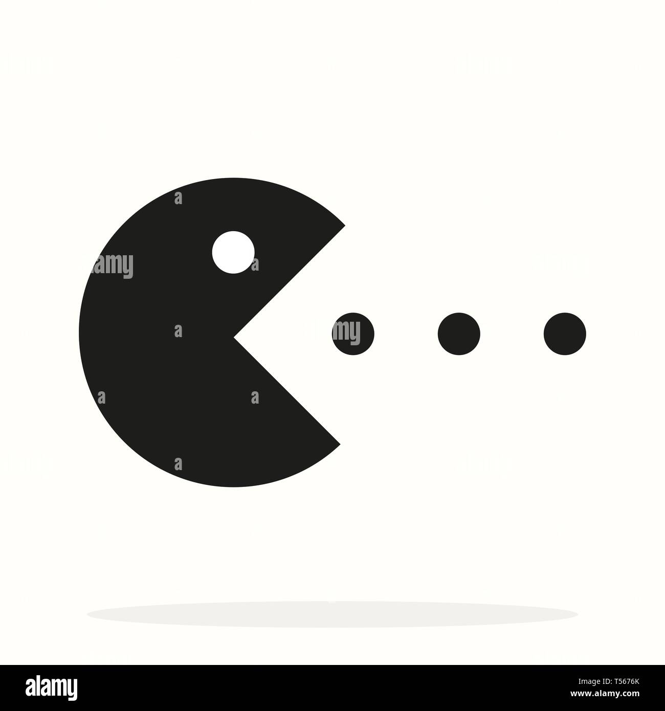 Packman Math Symbol Vektor Pac Man Symbol Zeichen auf weißem EPS 10 Stock-Vektorgrafik - Alamy