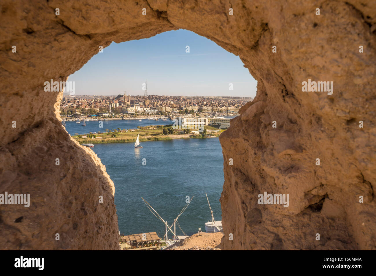 Sehr schöner Blick auf den Nil Stockfoto