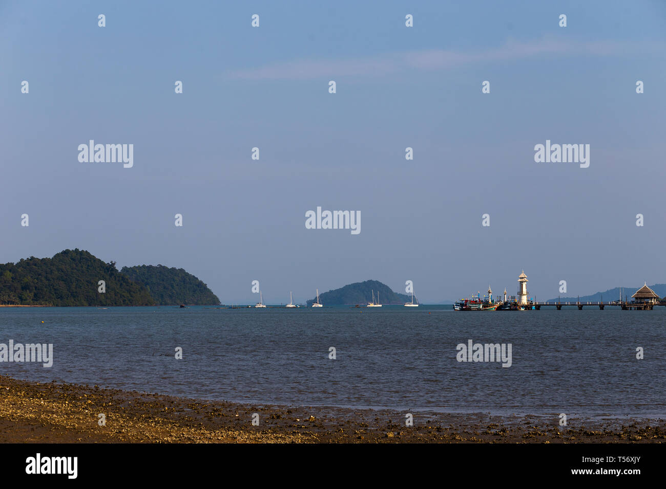 Fishermen's village pier Bong Bao, Ko Chang, Thailand, April 2018 Stockfoto