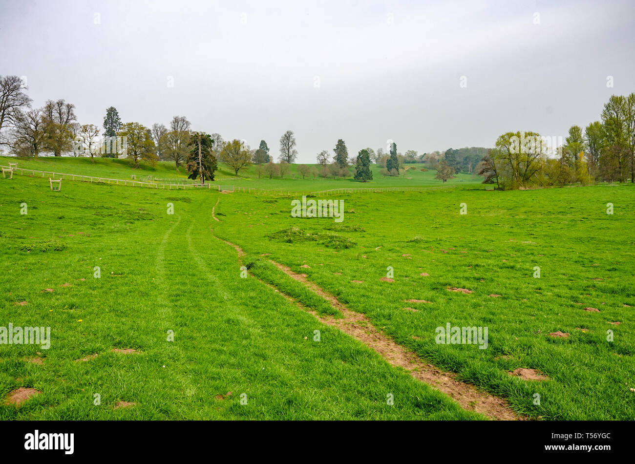 Ein Blick auf die Landschaft von Shropshire in der Nähe von Shifnal. Stockfoto