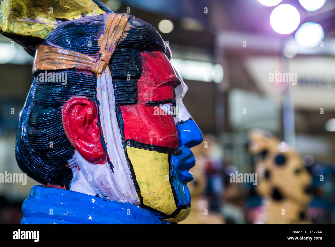 Xi'an, China - Mar 30, 2019. clorful Armee von Terracotta Krieger und Pferde in Expo Stockfoto