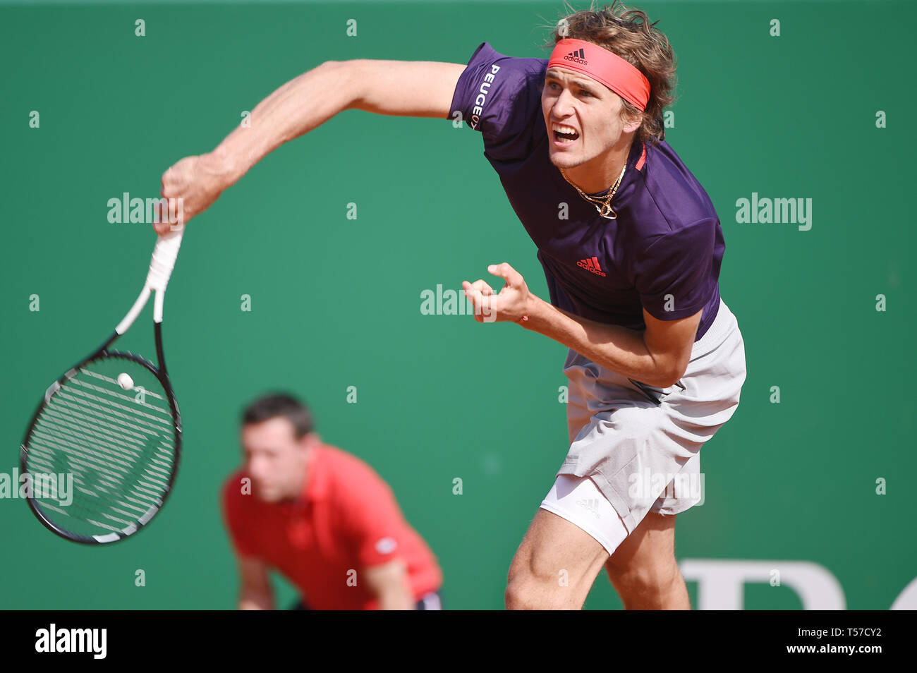 Alexander Zverev (GER), 18. April 2019 - Tennis: 3. Runde der Männer Singles Match in Monte Carlo Masters in Monte Carlo Country Club in Roquebrune-Cap-Martin, Frankreich. (Foto von itaru Chiba/LBA) Stockfoto