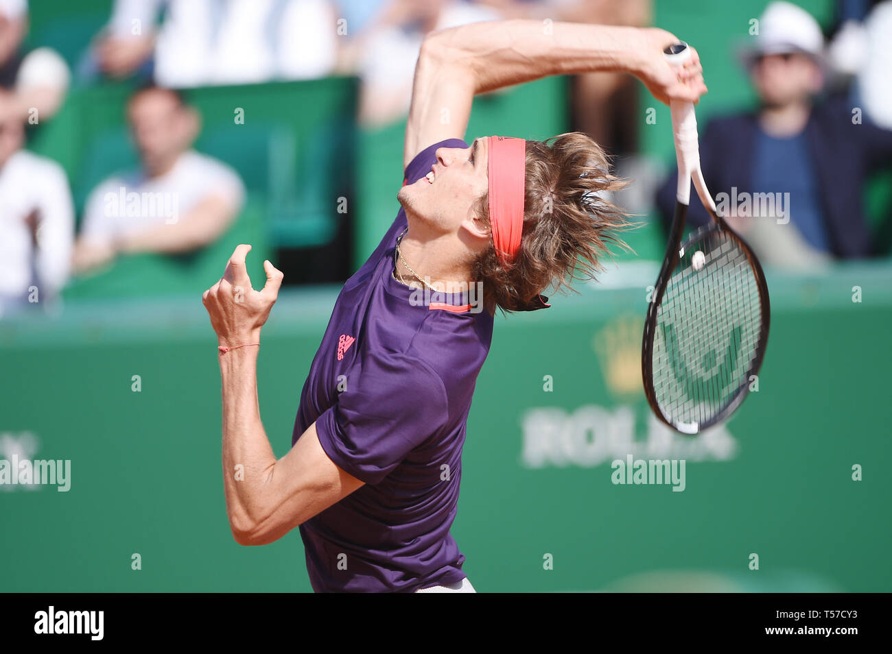 Alexander Zverev (GER), 18. April 2019 - Tennis: 3. Runde der Männer Singles Match in Monte Carlo Masters in Monte Carlo Country Club in Roquebrune-Cap-Martin, Frankreich. (Foto von itaru Chiba/LBA) Stockfoto