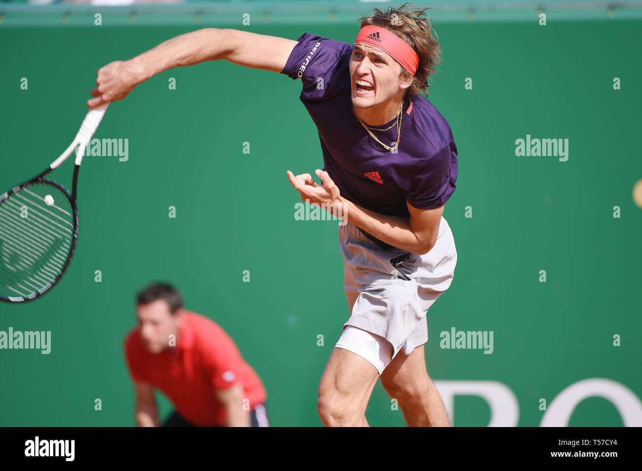 Alexander Zverev (GER), 18. April 2019 - Tennis: 3. Runde der Männer Singles Match in Monte Carlo Masters in Monte Carlo Country Club in Roquebrune-Cap-Martin, Frankreich. (Foto von itaru Chiba/LBA) Stockfoto