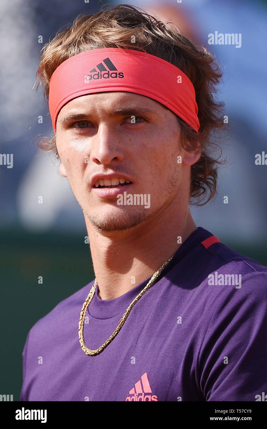 Alexander Zverev (GER), 18. April 2019 - Tennis: 3. Runde der Männer Singles Match in Monte Carlo Masters in Monte Carlo Country Club in Roquebrune-Cap-Martin, Frankreich. (Foto von itaru Chiba/LBA) Stockfoto