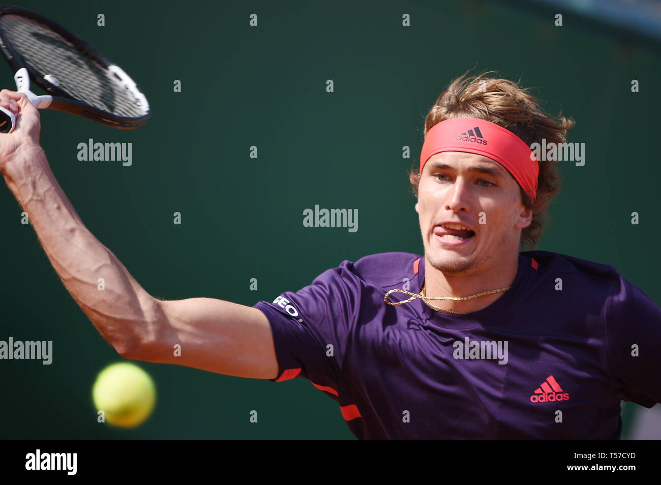 Alexander Zverev (GER), 18. April 2019 - Tennis: 3. Runde der Männer Singles Match in Monte Carlo Masters in Monte Carlo Country Club in Roquebrune-Cap-Martin, Frankreich. (Foto von itaru Chiba/LBA) Stockfoto