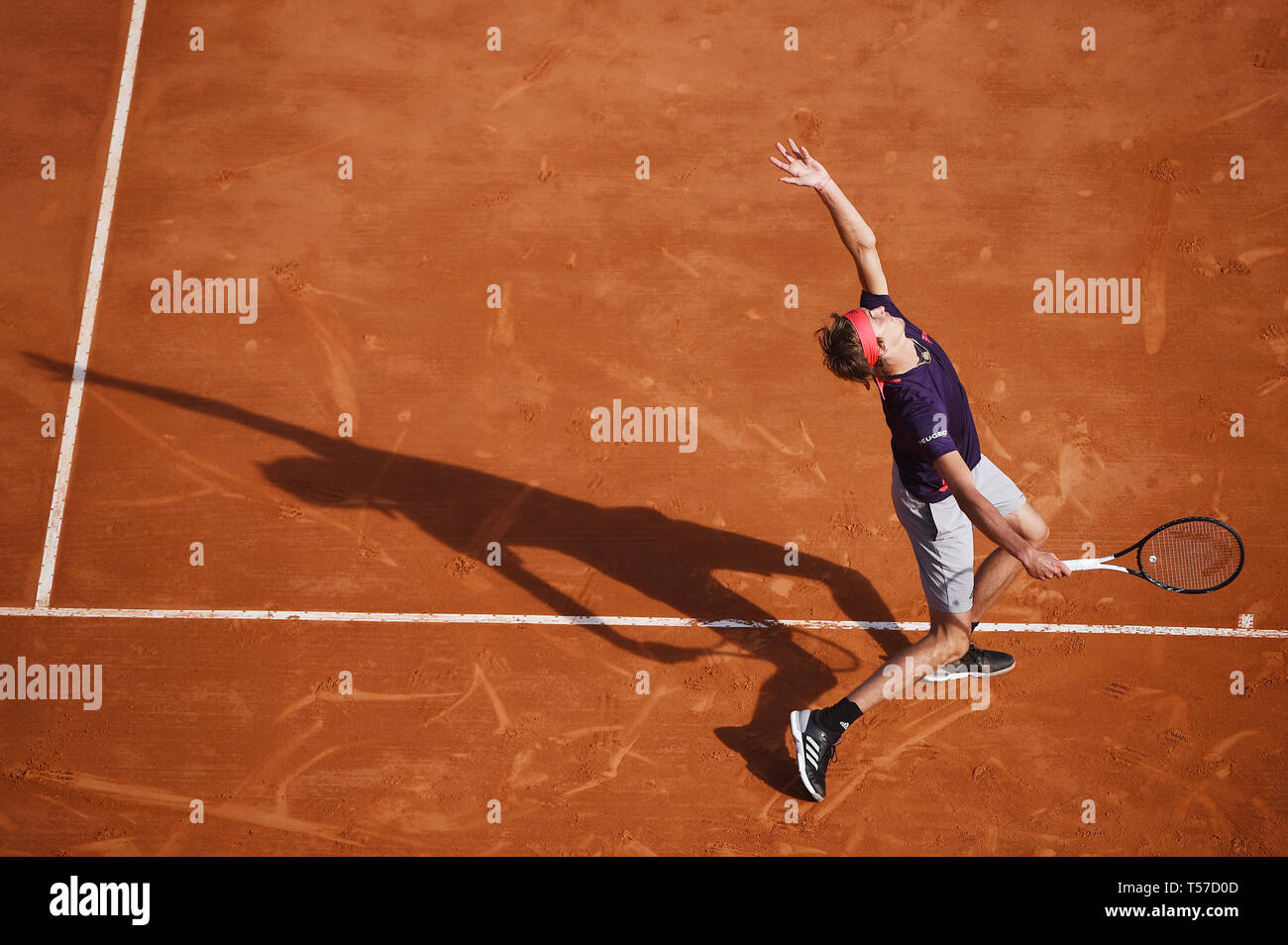 Alexander Zverev (GER), 18. April 2019 - Tennis: 3. Runde der Männer Singles Match in Monte Carlo Masters in Monte Carlo Country Club in Roquebrune-Cap-Martin, Frankreich. (Foto von itaru Chiba/LBA) Stockfoto
