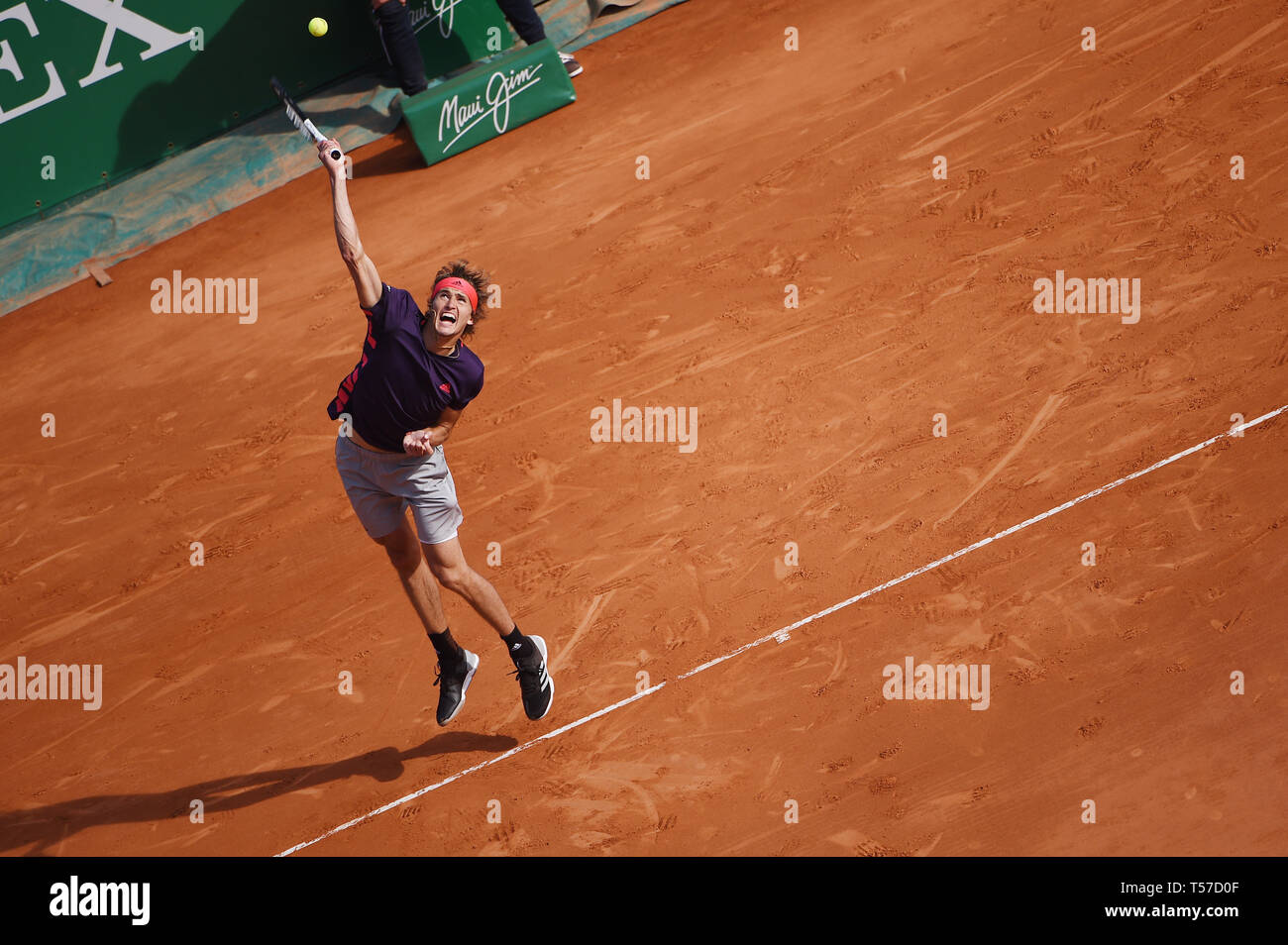 Alexander Zverev (GER), 18. April 2019 - Tennis: 3. Runde der Männer Singles Match in Monte Carlo Masters in Monte Carlo Country Club in Roquebrune-Cap-Martin, Frankreich. (Foto von itaru Chiba/LBA) Stockfoto