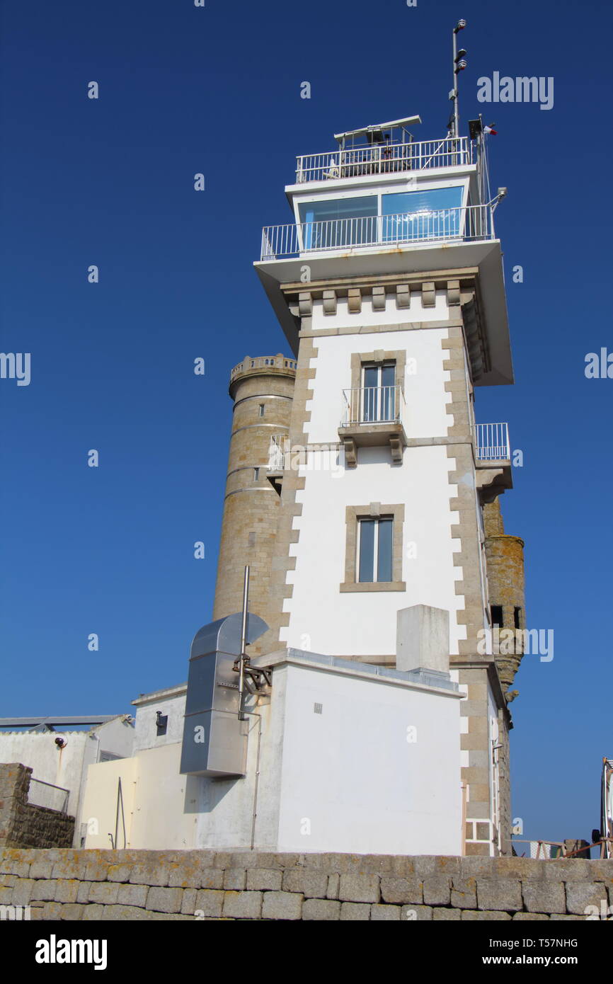 Penmarc'h Semaphore ist ein Gebäude, die Boote in der Nähe der Küste der Bretagne überwachen Stockfoto