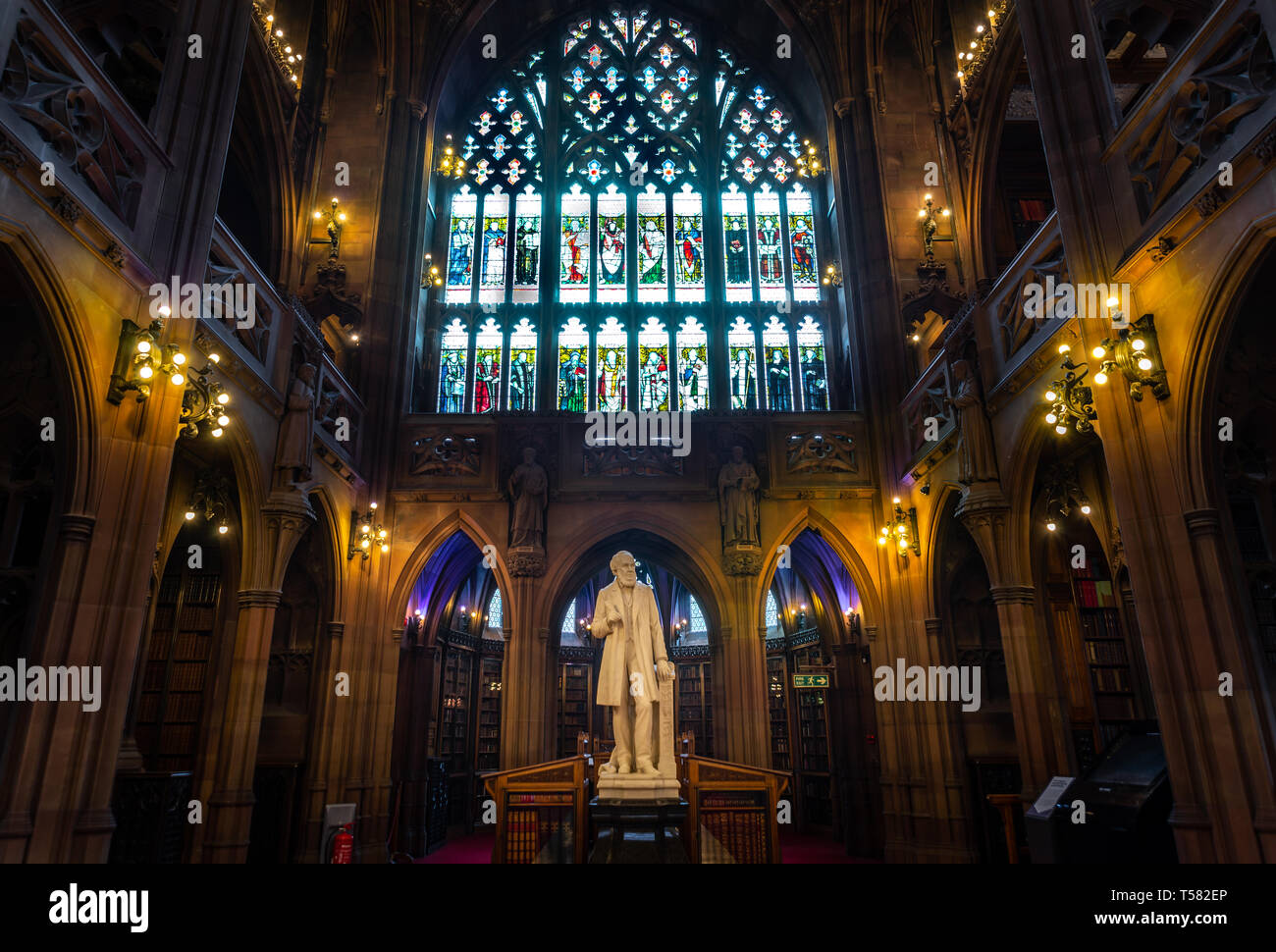 John Rylands Library Manchester Deansgate Stockfoto