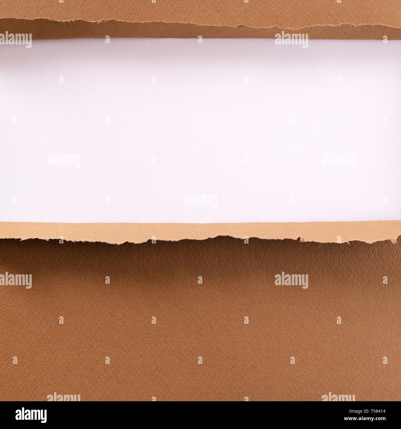 Zerrissen braunes Papier Hintergrund Rahmen Stockfoto