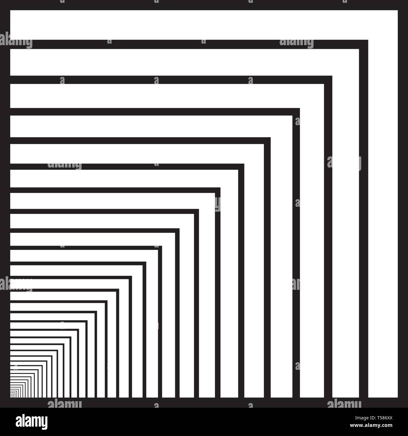 Abstrakte squarred Arcade dreidimensionalen Eindruck schwarz auf transparentem Hintergrund designer Grafik Stock Vektor