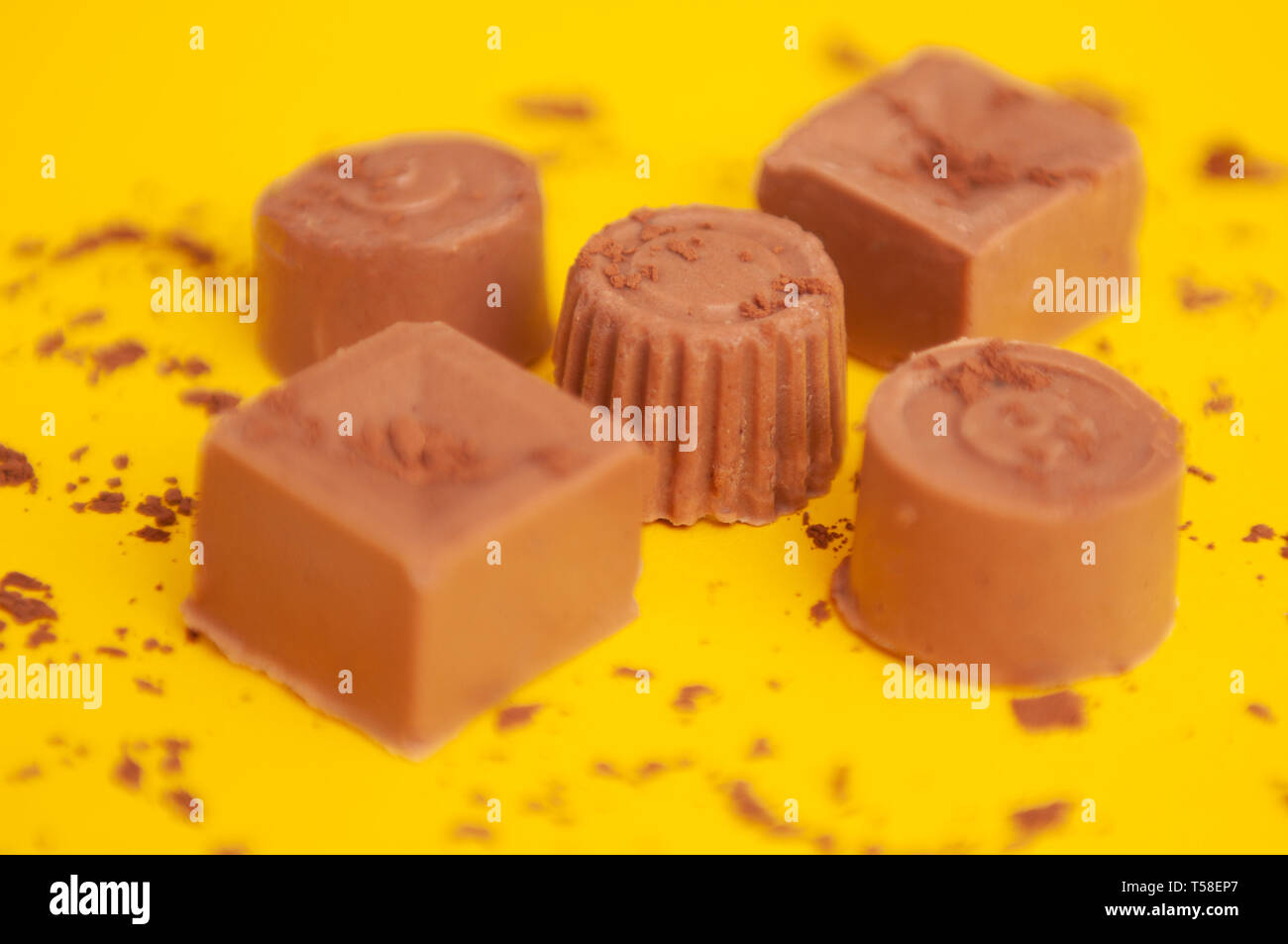 Pralinen in vielen Formen Stockfoto