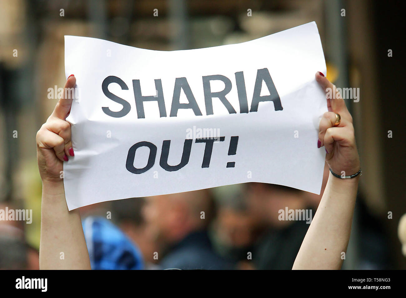 English Defence League März in Birmingham gegen islamischen Extremismus. 05/09/2009 Stockfoto