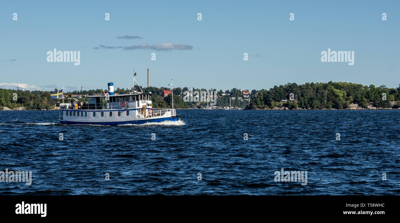 Watercraft 80 (Sjövägen) in den baltischen Ansätze in Stockholm auf dem Weg nach Nybroplan Stockfoto